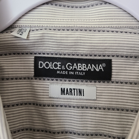 Dolce & Gabbana Martini vintage pinstriped long sleeve shirt (Ptp 21") - Picture 3 of 6